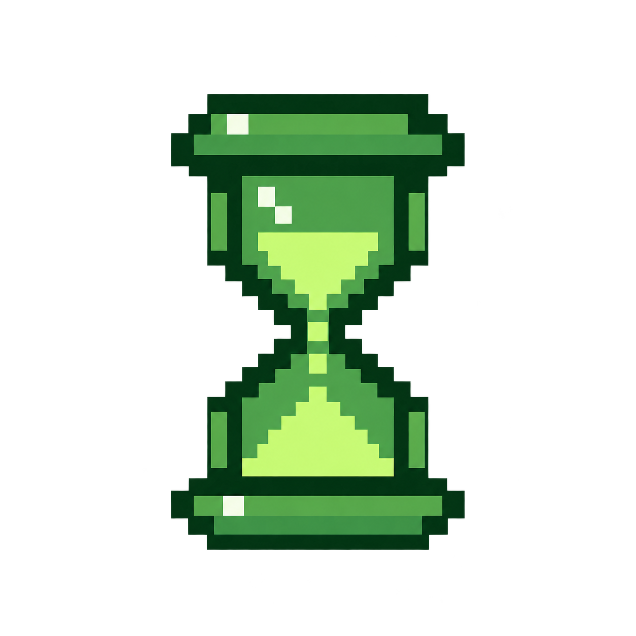 Green pixel hourglass
